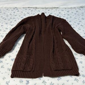 Cozy Brown Cable Knit Sweater